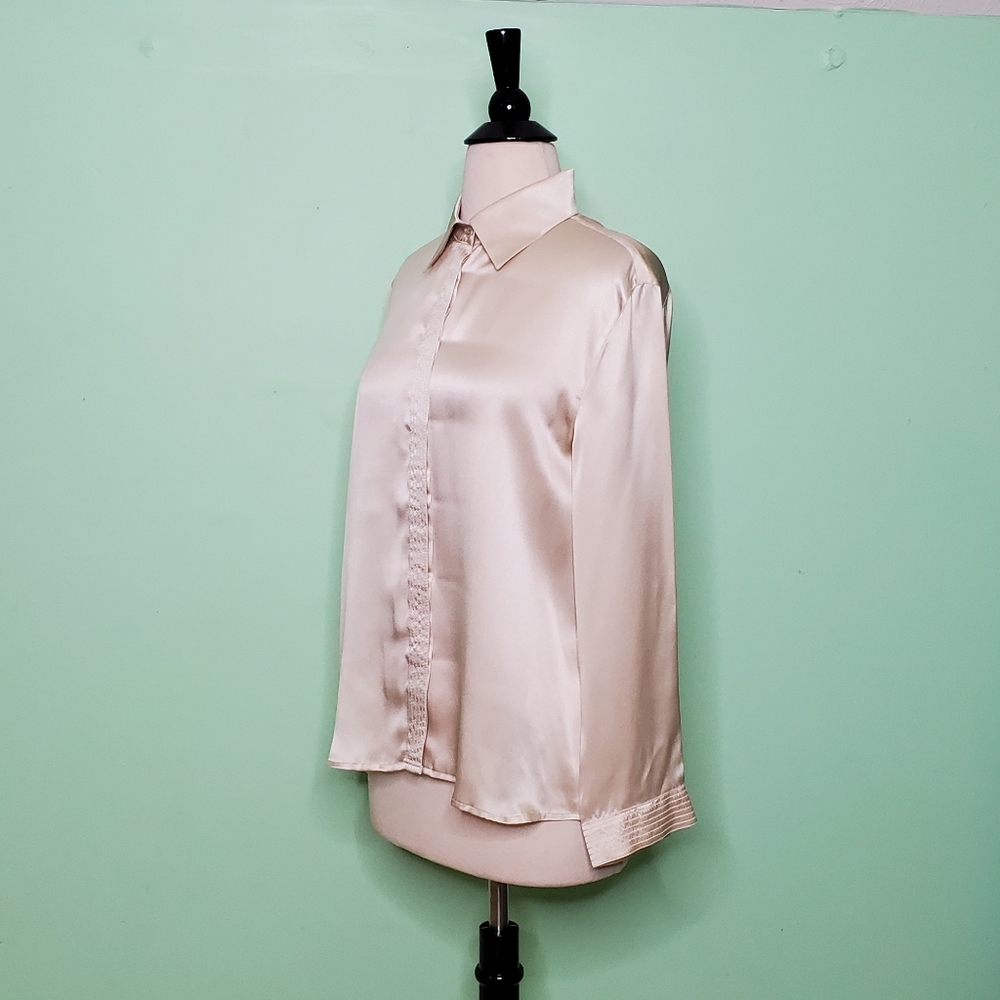 Armani Collezioni Champagne Button Down Blouse - Picture 4 of 7